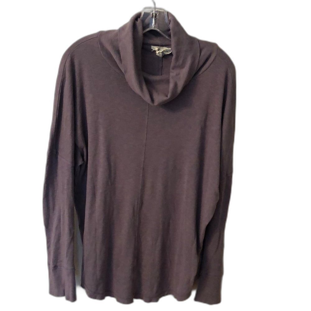 MAISON CINQCENT SIZE LARGE GRAY COTTON MODAL TURTLENECK